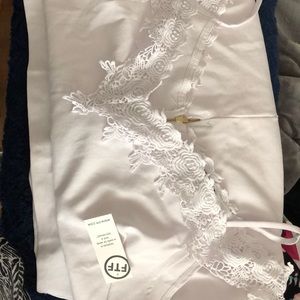 White off the shoulder crochet dress